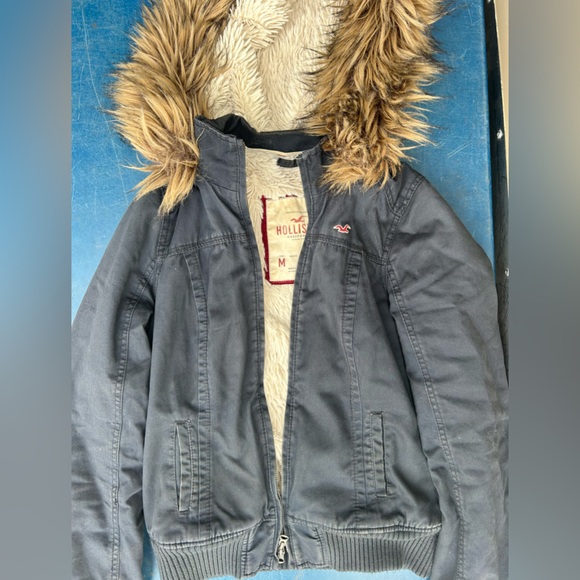 Vintage Y2K Hollister fur bomber jacket viral mean girls - Picture 2 of 11